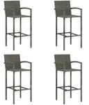 Barhocker 4 Stk. Grau Poly Rattan - Vidaxl