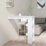 Vidaxl Wand-bartisch Hochglanz-wei&szlig; 102x45x103,5 Cm Holzwerkstoff