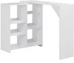 Bartisch Mit Beweglichem Regal Wei&szlig; 138x39x110 Cm - Vidaxl
