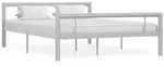 Bettgestell Grau Und Wei&szlig; Metall 140 &times; 200 Cm Vidaxl