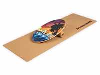 BoarderKING Indoorboard Allrounder Balance Board + Matte + Rolle Holz / Kork -...