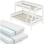 Vitalispa - Etagenbett Everest, Wei&szlig;, 140x200 / 90x200 Cm Mit 2 Matratzen
