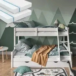 Vitalispa - Etagenbett Everest, Wei&szlig;, 140x200 / 90x200 Cm Mit 2 Matratzen Und 2