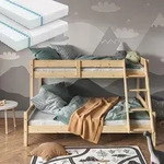 Vitalispa - Etagenbett Everest, Naturholz, 140x200 / 90x200 Cm Mit 2 Matratzen