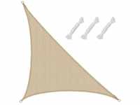 Uv Shade Sail 4,2x4,2x6 hdpe Triangle Sun Protection Garden Balcony ivory -...