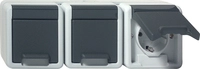 Gira 3f-schuko-steckd. Waager. Kd Wg Ap Grau [478930], 4789 30