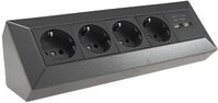 Steckdosenblock 4-fach Mit 2x Usb-a, Anthrazit