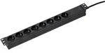 As-schwabe - 8-fach Steckdosenleiste Rack 3m 230v F&uuml;r 19' Netzwerkschrank Ip20