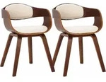 2er Set St&uuml;hle Kingston Kunstleder Walnuss/creme