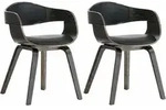 Clp - 2er Set St&uuml;hle Kingston Kunstleder Schwarz/grau