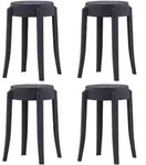 Stapelbare Hocker 4 Stk. Schwarz Kunststoff Vidaxl