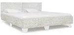 Bett Grau Natur Rattan 180x200 Cm Vidaxl