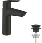Quickfix Start - Waschtischarmatur Mit Push-open-ablaufgarnitur, Schwarz Matt