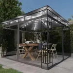 Vidaxl - Pavillon Mit Moskitonetz & Led-lichterkette 3x3x2,73m Anthrazit