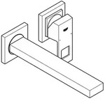 Grohe Fertigmontageset Eurocube Sst, 2-loch-waschtisch-wandarmatur, Ausl. 231mm