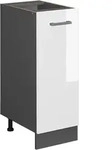 Unterschrank R-line, Wei&szlig; Hochglanz, 30 Cm Ohne Arbeitsplatte Vicco
