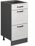 K&uuml;chenunterschrank R-line, Wei&szlig; Landhaus, 40 Cm Mit Schubladen, Ohne Arbeitsplatte