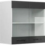 Vicco - K&uuml;chenglasschrank R-line, Anthrazit Landhaus, 60 Cm