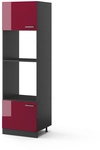 Vicco - Mikrowellenschrank R-line, Bordeaux Hochglanz, 60 Cm