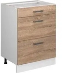 K&uuml;chenunterschrank R-line, Sonoma, 60 Cm Mit Schubladen, Ohne Arbeitsplatte Vicco