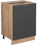 K&uuml;chenunterschrank Fame-line, Anthrazit-gold, 60 Cm Ohne Arbeitsplatte, Vicco