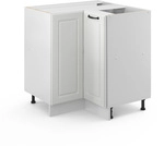Vicco - Eckunterschrank R-line, Wei&szlig; Landhaus, 75.6 Cm Ohne Arbeitsplatte