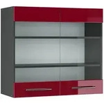 Vicco - K&uuml;chenglasschrank Fame-line, Bordeaux Hochglanz, 80 Cm