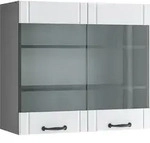 Vicco - K&uuml;chenglasschrank Fame-line, Wei&szlig; Landhaus, 80 Cm