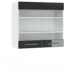Vicco - K&uuml;chenglasschrank Fame-line, Anthrazit Hochglanz, 80 Cm