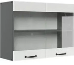 K&uuml;chenglasschrank R-line, Wei&szlig; Landhaus, 80 Cm Vicco