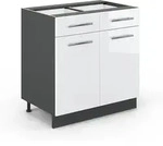 Vicco - K&uuml;chenschr&auml;nke Fame-line, Wei&szlig; Hochglanz, 80 Cm Ohne Arbeitsplatte