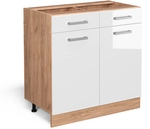 Vicco - K&uuml;chenunterschrank R-line, Wei&szlig; Hochglanz, 80 Cm Ohne Arbeitsplatte