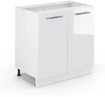 K&uuml;chenschr&auml;nke Fame-line, Wei&szlig; Hochglanz, 80 Cm Mit Regal, Ohne Arbeitsplatte