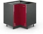 Eckunterschrank Fame-line, Bordeaux Hochglanz, 80.5 Cm Ohne Arbeitsplatte Vicco
