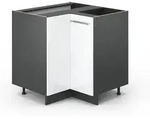 Eckunterschrank Fame-line, Wei&szlig; Hochglanz, 80.5 Cm Ohne Arbeitsplatte, Vicco