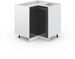 Eckunterschrank Fame-line, Anthrazit Hochglanz, 80.5 Cm Ohne Arbeitsplatte, Vicco