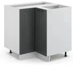 Eckunterschrank Fame-line, Anthrazit Landhaus, 80.5 Cm Ohne Arbeitsplatte, Vicco