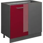 Eckunterschrank R-line, Bordeaux Hochglanz, 86 Cm Ohne Arbeitsplatte Vicco