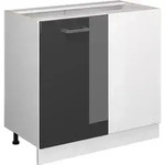 Eckunterschrank R-line, Anthrazit Hochglanz, 86 Cm Ohne Arbeitsplatte Vicco