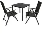 3 Tlg Alu Glas Gartenset Sitzgruppe 80sw