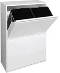 Basic Recycling Abfalleimer / M&uuml;lleimer Aus Stahl, M&uuml;lltrennsystem Mit 4