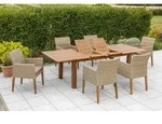 Ranzano Set 7tlg 6 Sessel Kiss Tisch 180(220/260)x100cm