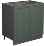 Sp&uuml;lenunterschrank Fame-line, Gr&uuml;n-gold Landhaus, 80 Cm Mit Regal, Ohne