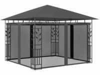 Pavillon Familienzelt mit Moskitonetz 3x3x2,73 m Anthrazit 180 g/m² vidaXL