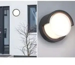 Led Au&szlig;enwandleuchte Puno Schwarz Fassadenbeleuchtung Ip54 Rund &Oslash; 15cm