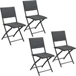 Casaria - Polyrattan Klappstuhl Set 120kg Belastbarkeit Platzsparend Klappbar Leicht