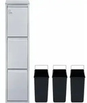 Svita - V3x8 24liter M&uuml;lleimer Edelstahl Abfalleimer Vertikal M&uuml;lltrennung Silber