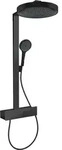 Rainfinity - Brauseset Mit Thermostat, Durchmesser 36 Cm, 3 Strahlarten, Schwarz Matt