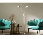 Led Stehleuchte Pool Silber 2-flammig Dimmbar, H&ouml;he 160cm