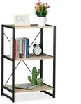 Relaxdays - Standregal, Regal Industrial, Niedriges B&uuml;cherregal Mit 3 F&auml;chern,
